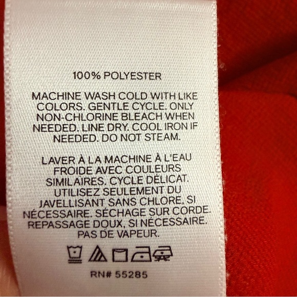 Express Bright Red V-Neck Cap Sleeve Tee - Picture 5 of 6